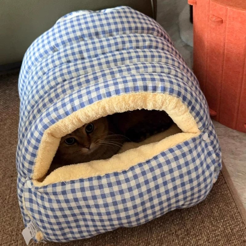 猫窝冬季保暖封闭式安全感猫床猫屋加绒加厚猫咪睡可拆洗宠物窝