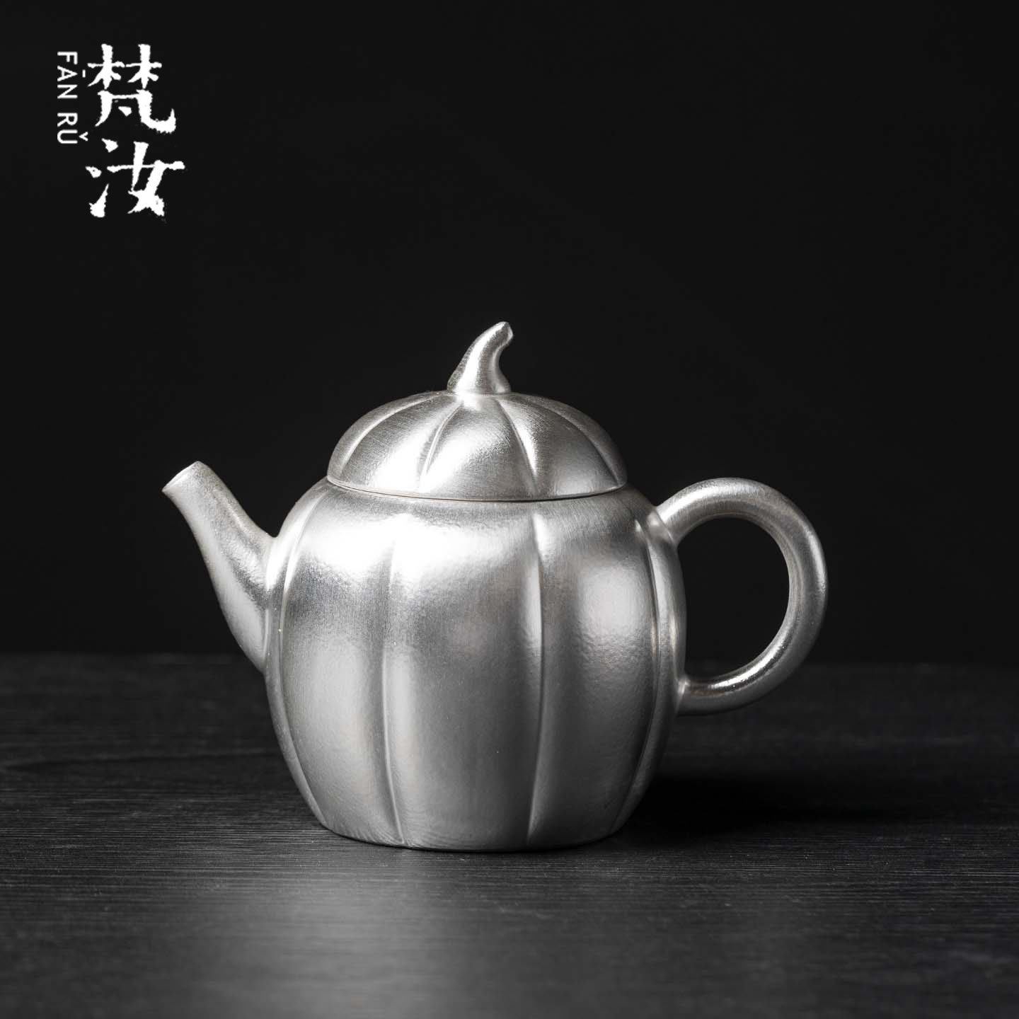 梵汝纯手工鎏银高档精致陶瓷南瓜壶茶壶泡茶器具一人用单壶泡茶壶