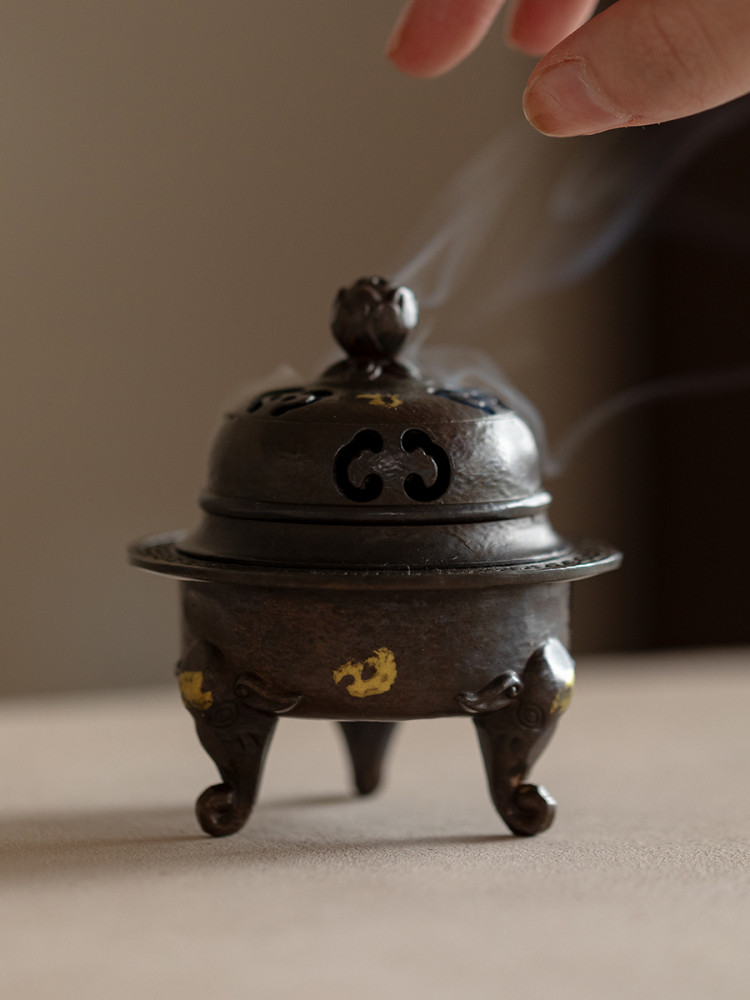 凡如香祖香炉家用室内纯铜香炉平板香炉沉香檀香香炉茶道香炉