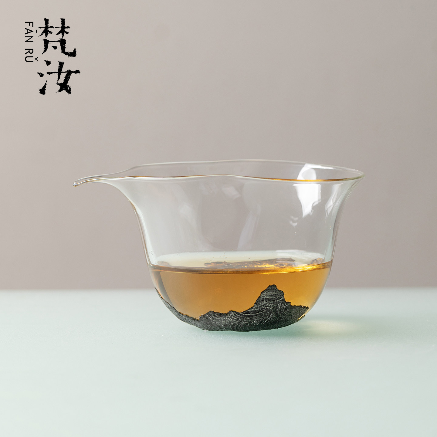 梵汝 天然非遗大漆金箔耐热玻璃公道杯手工葫芦茶海沏茶轻奢匀杯