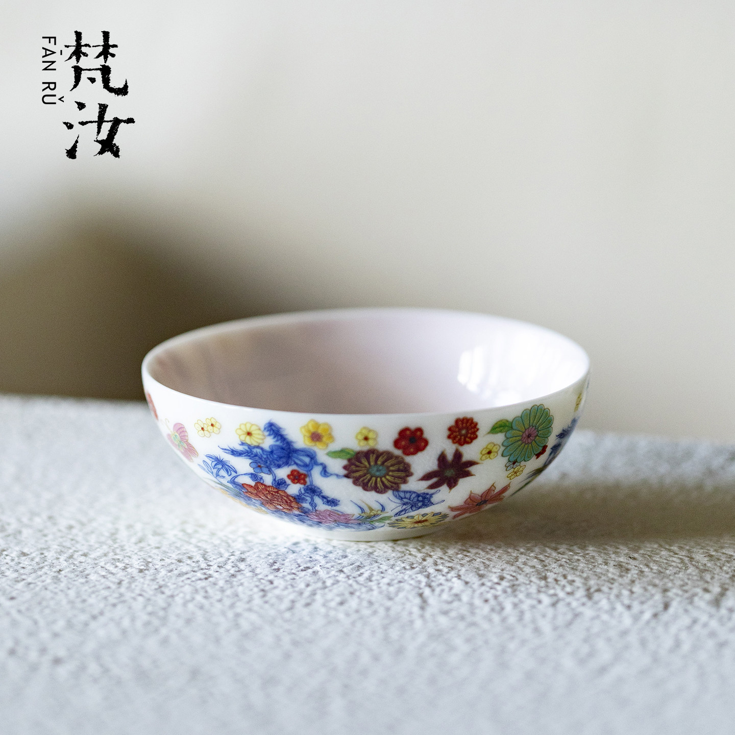 梵汝 绘梦繁花斗彩主人杯高颜值陶瓷品茗杯功夫茶具个人专用茶杯