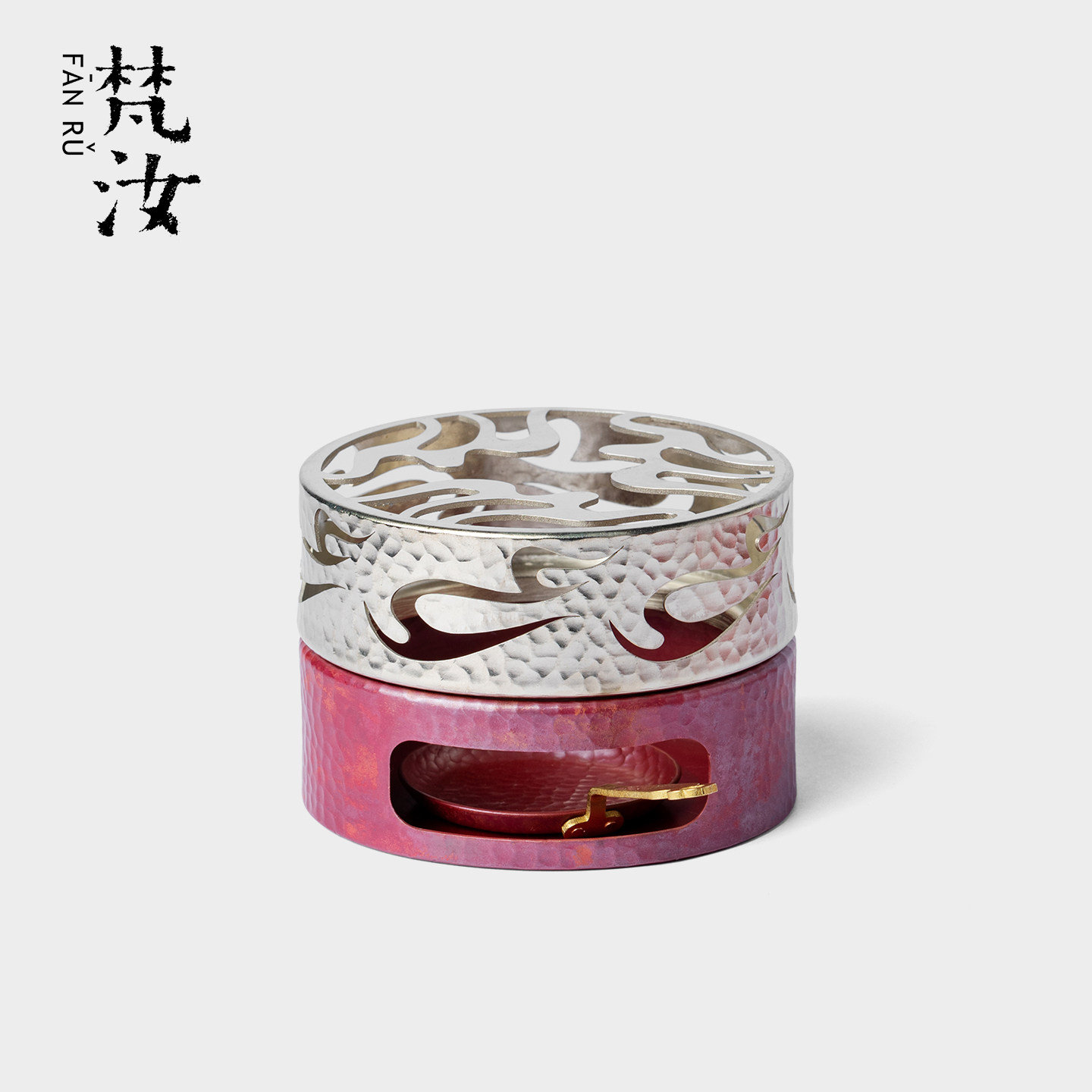 梵汝紫铜蜡烛加热茶炉非遗手工