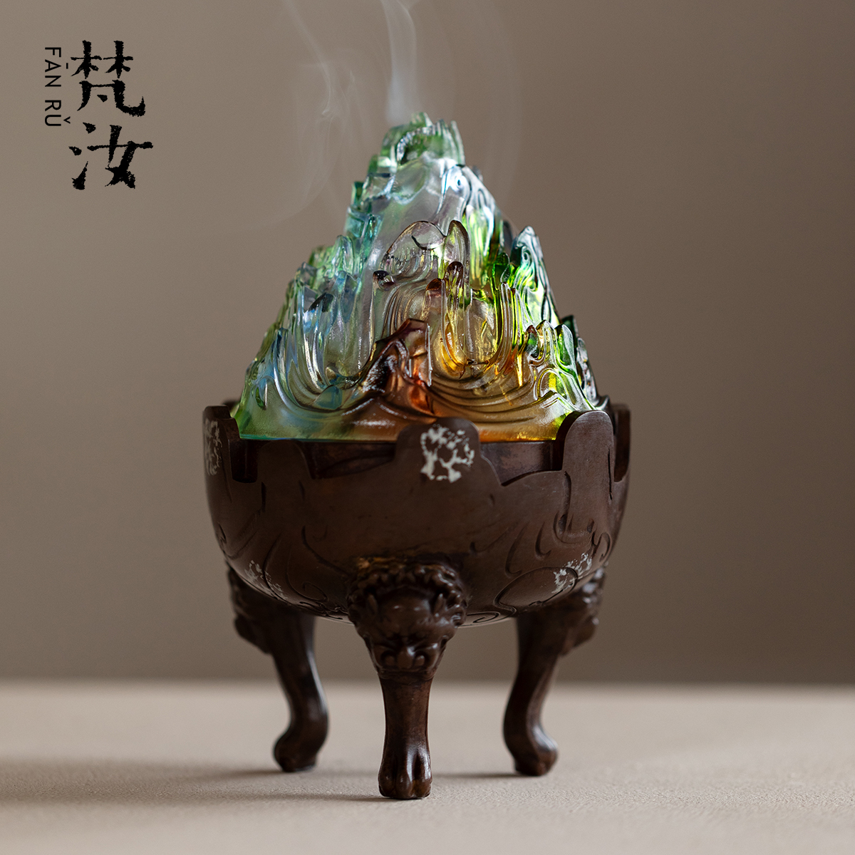 梵汝 高端琉璃博山炉家用室内高端铜炉盘香檀香沉香熏香炉香篆炉
