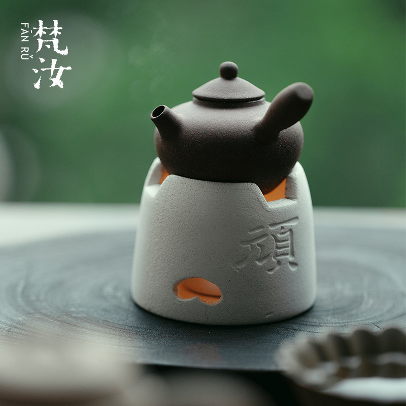 梵汝日式原创手工手把壶蜡烛小风炉温茶炉迷你小茶壶茶道把玩茶宠