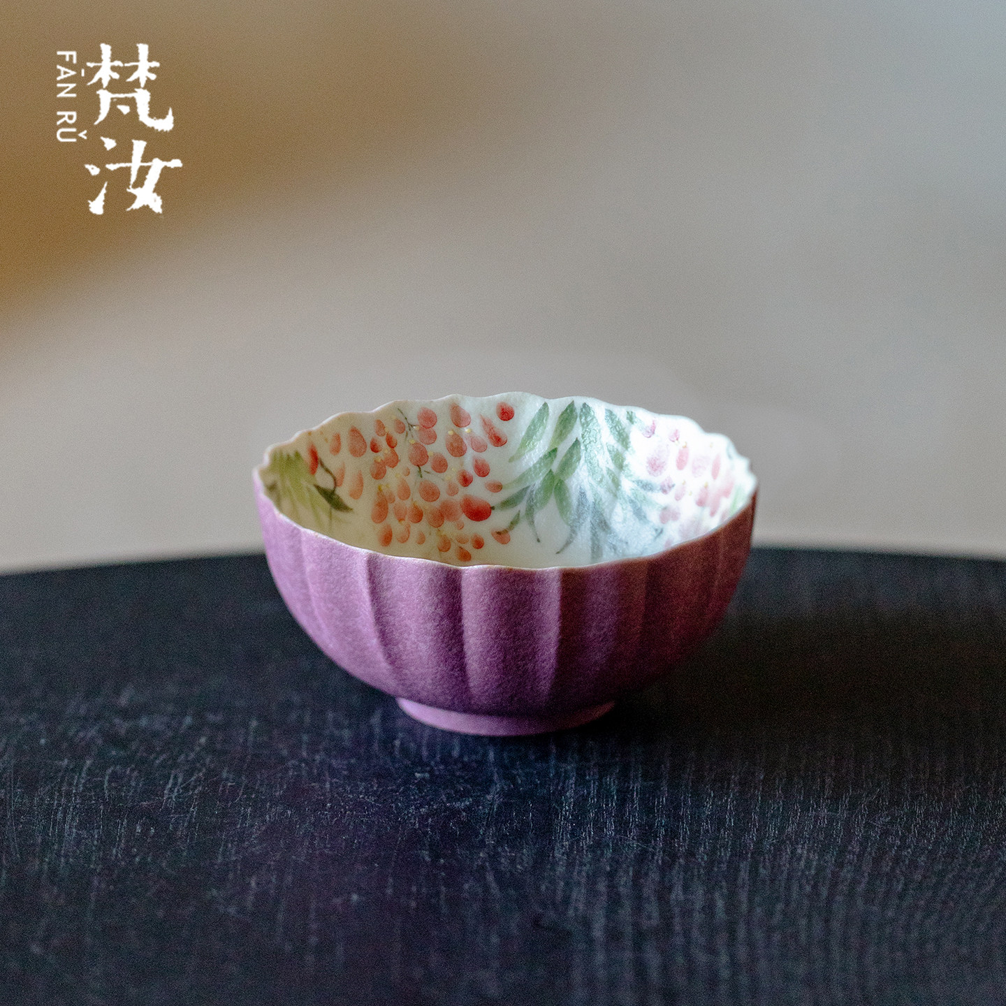 梵汝霉粉手绘紫藤鱼戏花口主人杯焦糖釉下彩茶盏茶杯复古功夫茶具,餐饮具,茶杯,淘宝优惠券,粉丝福利购,淘宝优惠卷