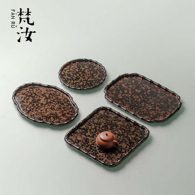 梵汝 手工天然楠竹漆器大漆茶盘一人饮办公室家用精致高档干泡台