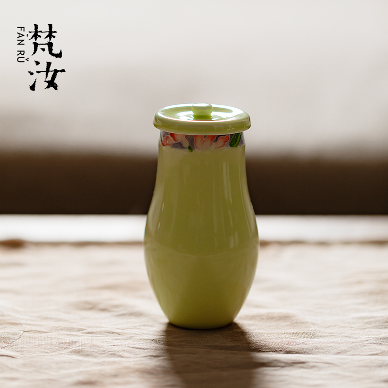 梵汝 手绘陶瓷茶叶罐家用迷你小号密封罐储茶罐蓄茶罐茶道零配件