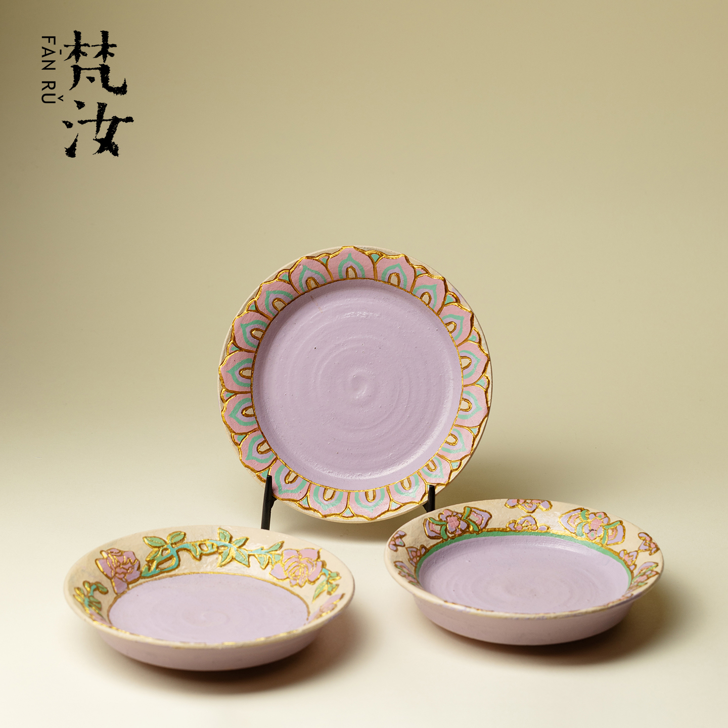 山己由非遗大漆莳绘雕刻壶承景德镇创意手绘干泡茶盘茶台功夫茶具