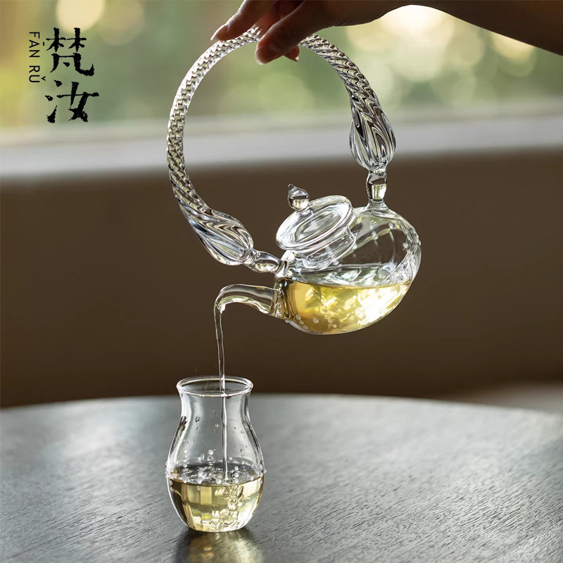 梵汝朝露高颜值冷热泡茶壶高硼硅玻璃透明茶具茶壶女士专用优雅壶
