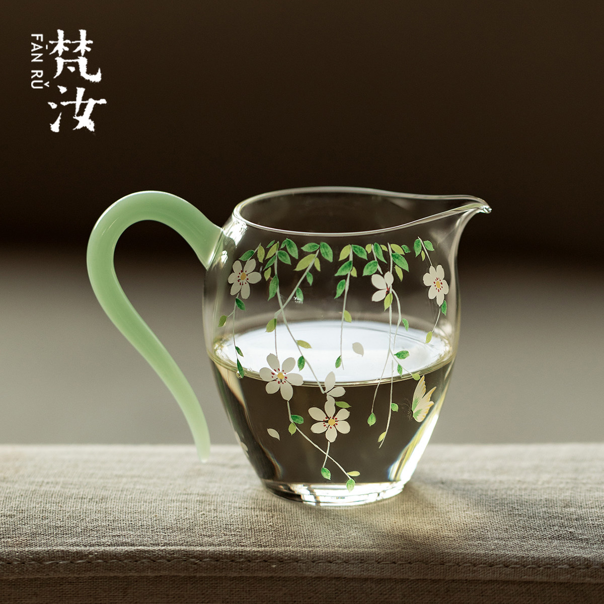 梵汝春语小清新玻璃公道杯高硼硅加厚耐热茶海功夫茶具分茶器公杯图片