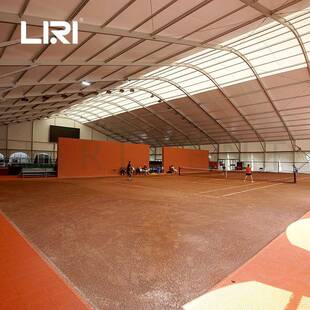 湖南装配式室内红土网球场馆曲线形状弧顶体育篷房丽日租售