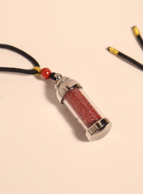 CELESTIAL TAO REALM/道轩堂宝瓶祥光朱砂坠 平安吉祥 棉麻绳吊坠