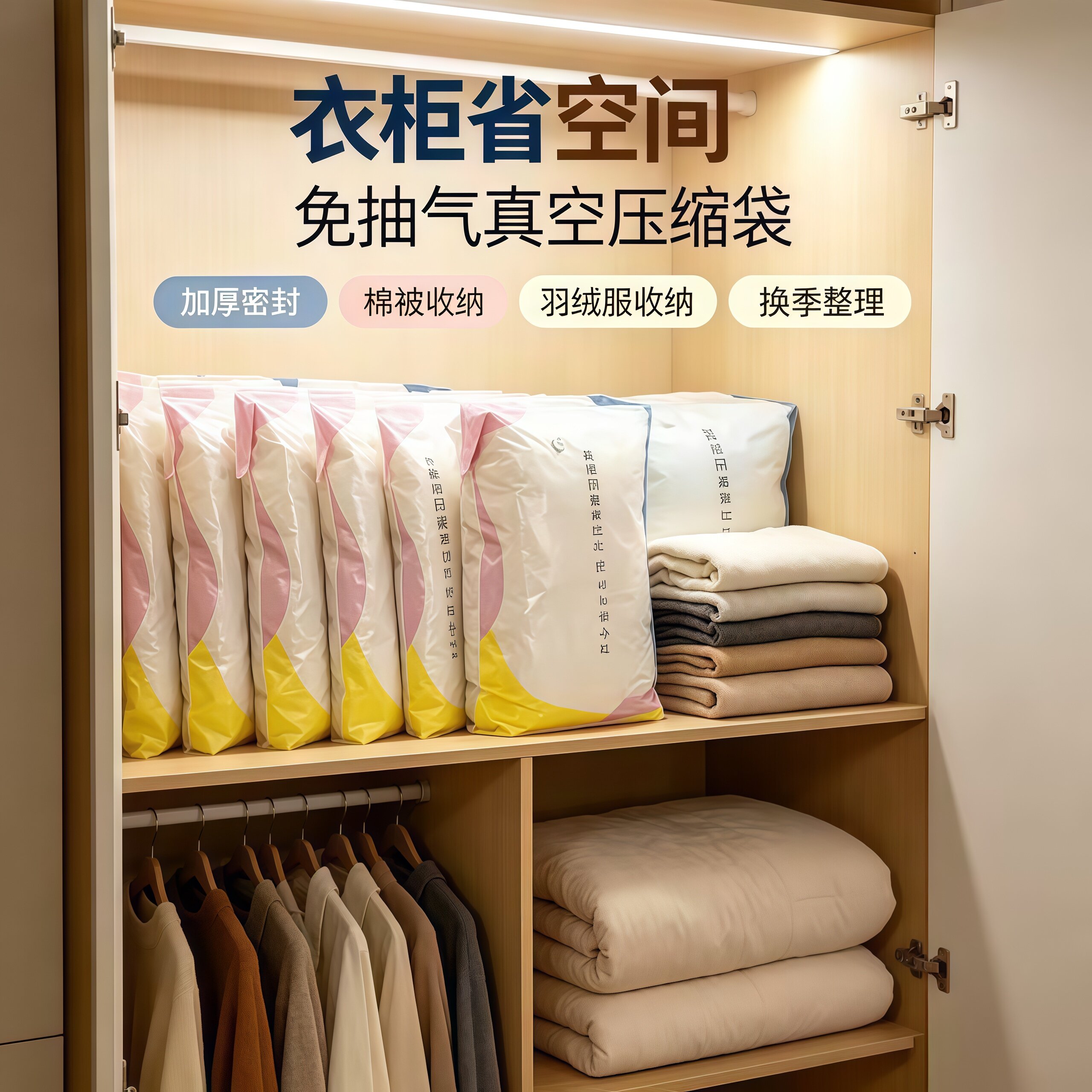 免抽气真空收纳袋加大立体换季