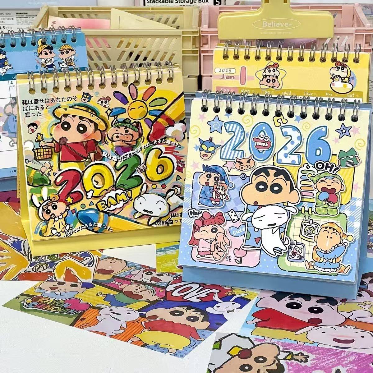 蜡笔小新日历2026年新款卡通涂鸦台历玉桂狗可爱高颜值学生送礼女,文具电教/文化用品/商务用品,台历,淘宝优惠券,粉丝福利购,淘宝优惠卷