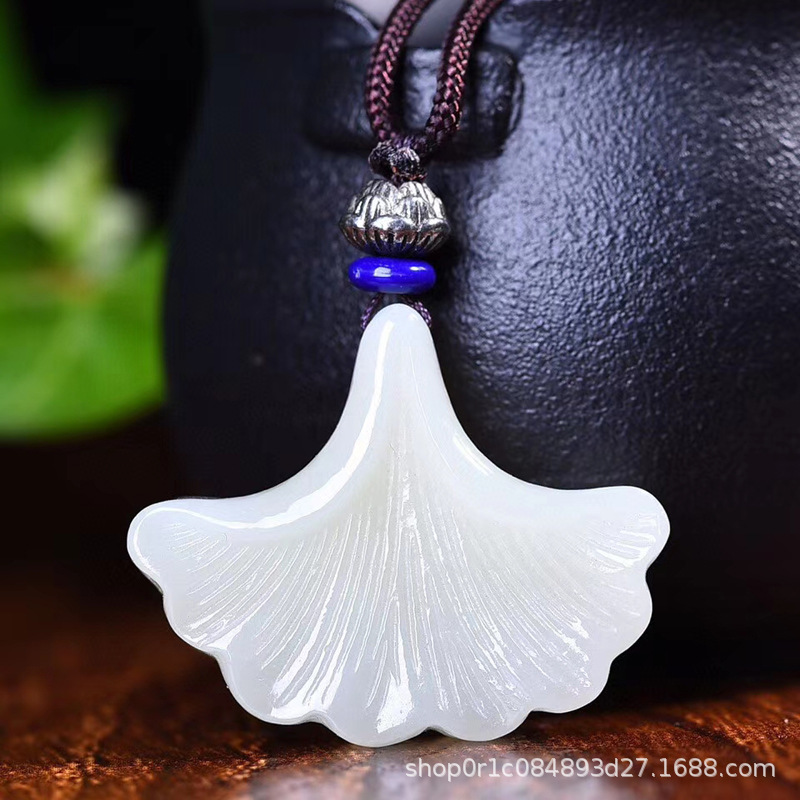 新疆和田玉吊坠叶挂件男女款白玉金枝玉叶吊坠玉佩项坠子