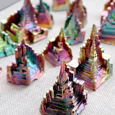 天然铋晶体原石摆件教学科普