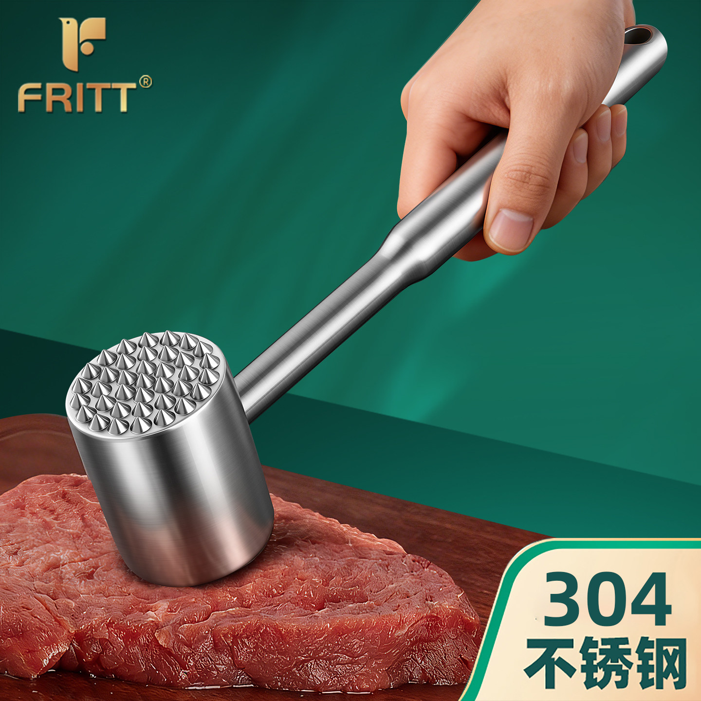 304不锈钢实心多功能松肉锤家用图片