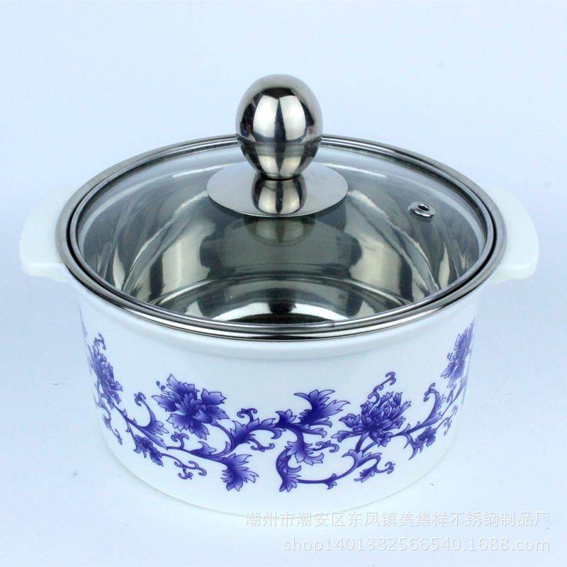 不锈钢刷刷锅护套单人防烫小火锅旋转一人一锅自助火锅店无烟