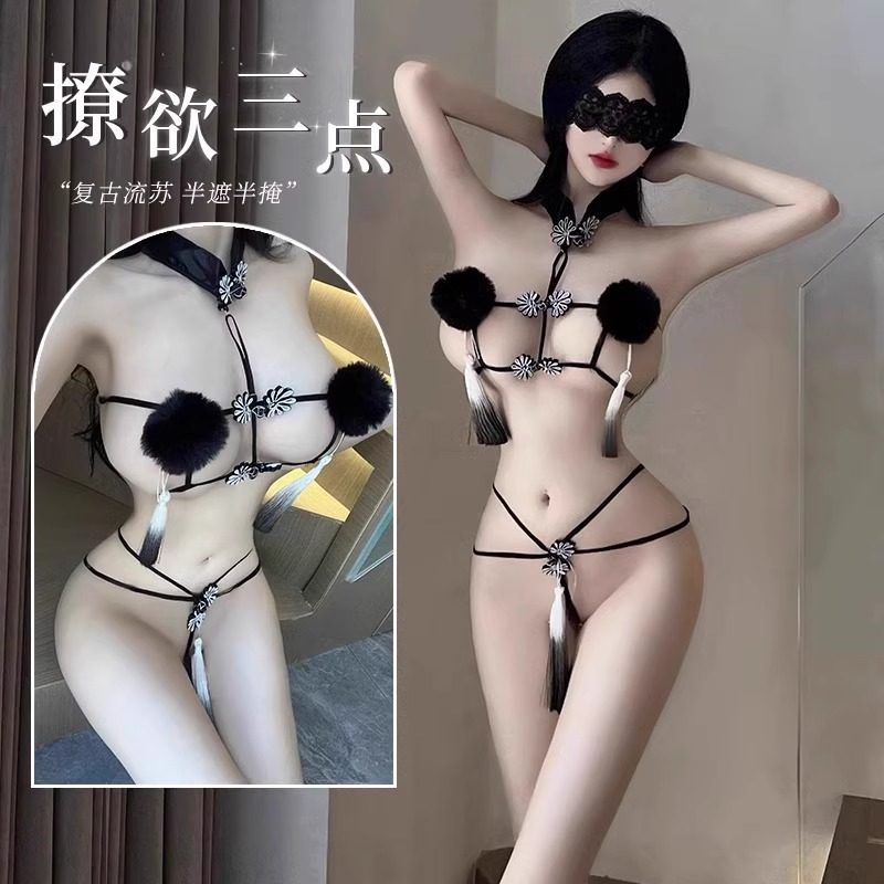 性感三点式女款高级感小胸显大聚拢纯欲风情调内衣qu套装2025新款,女装/女士精品,抹胸,淘宝优惠券,粉丝福利购,淘宝优惠卷