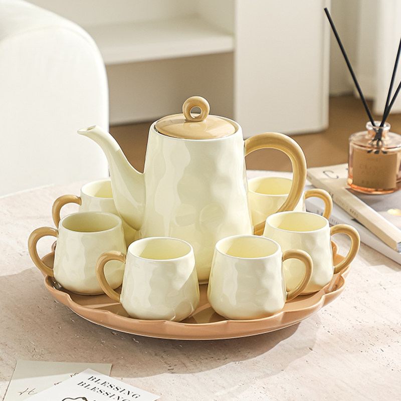奶油风陶瓷茶具套装高级感客厅水具水杯茶壶茶杯乔迁结婚送礼礼品