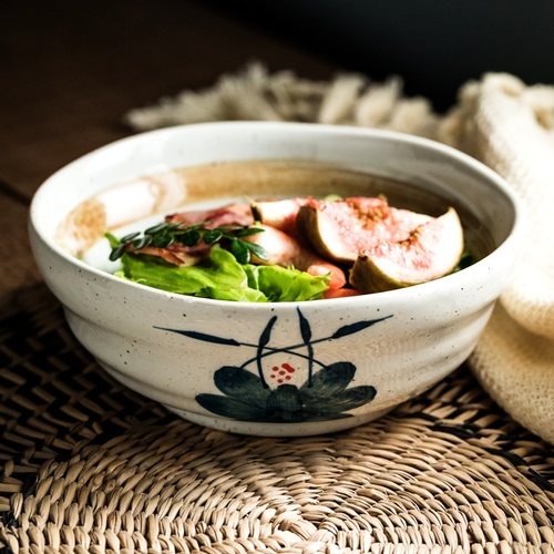 食品级釉下彩陶瓷碗水果沙拉碗