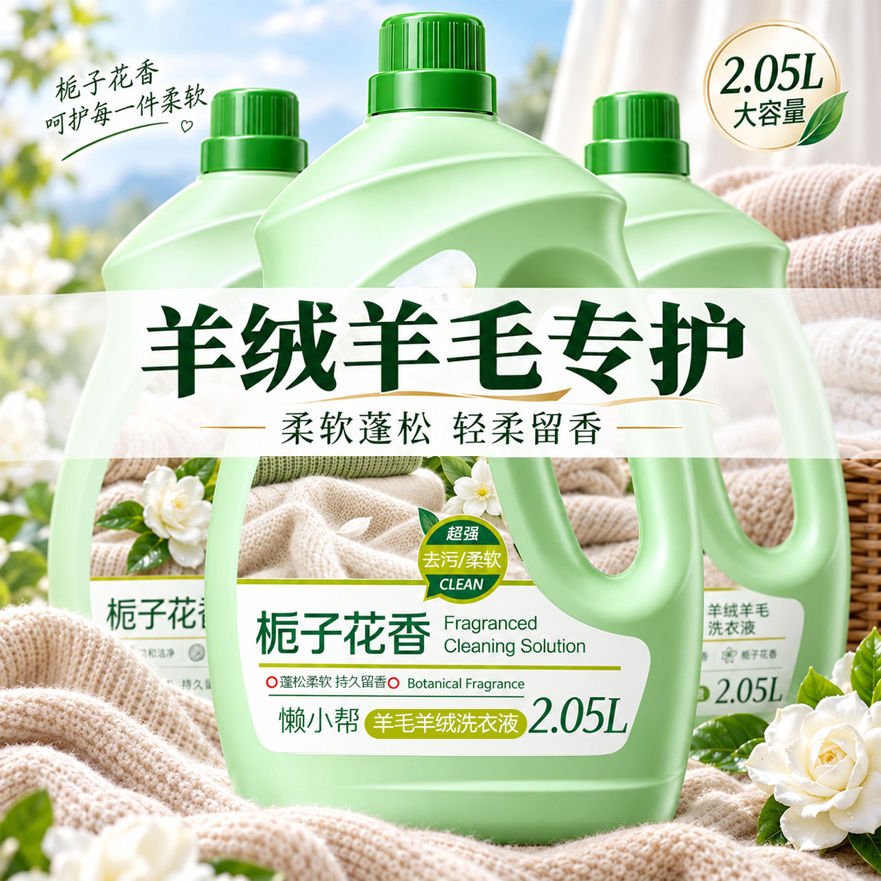 栀子花香羊绒羊毛洗衣液72小时大师香氛持久留香羊绒衣柔顺蓬松¥