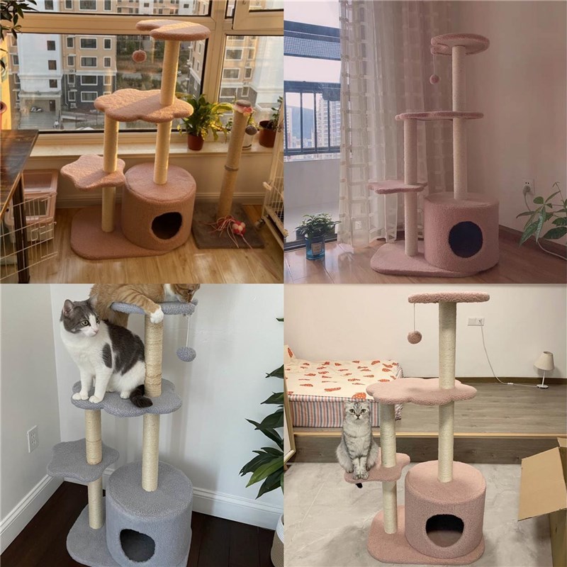 极速l网猫爬架猫窝树一体小型猫抓D柱季剑麻猫抓猫板四猫别墅猫红