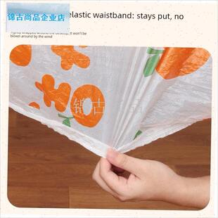 口一次性桌布印花松紧带餐桌长方形圆形J桌罩套加厚塑料防油台布.