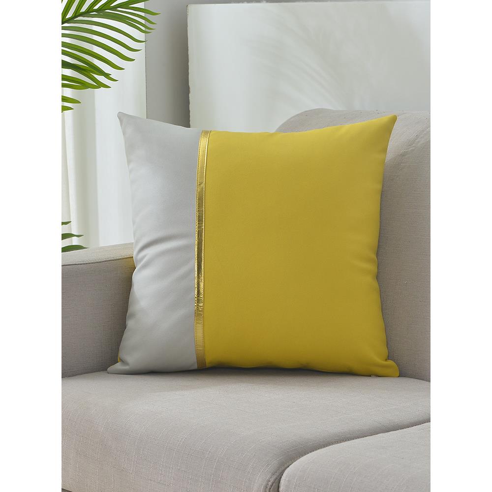 高档科技布抱枕靠垫客厅皮沙发腰枕轻奢抱枕套不含芯现代靠枕橙色