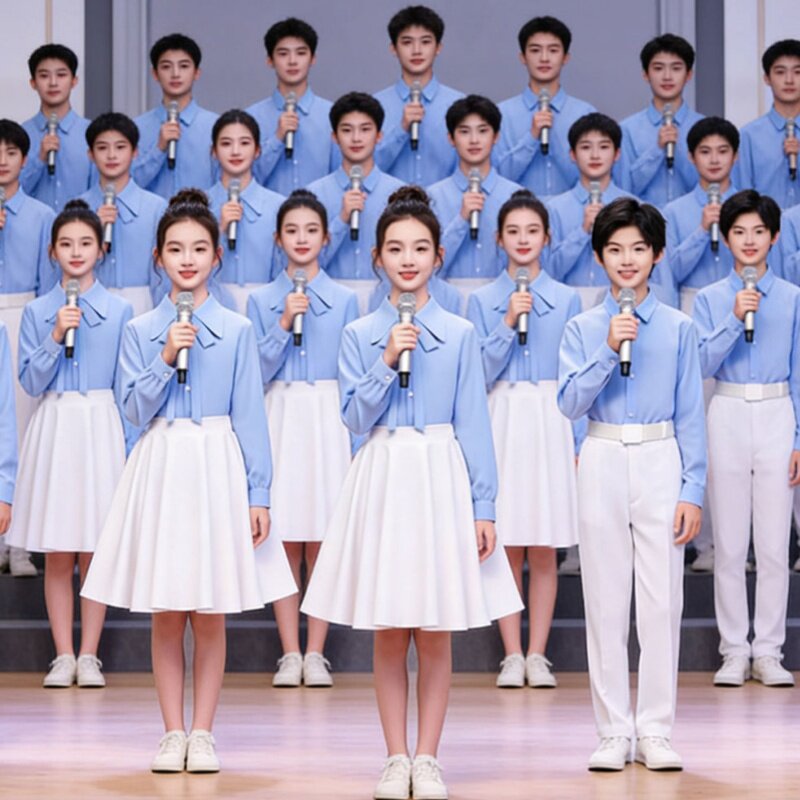 国庆儿童合唱朗诵舞台演出服礼服