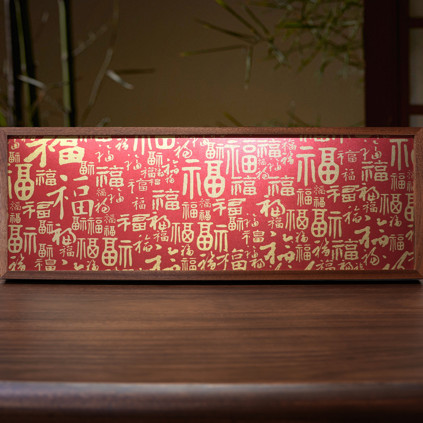 百福图铜雕画客厅装饰摆件高端红色福字玄关柜摆台乔迁新居礼品