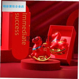 国潮红色a摇摇马摆件新中式马上成功摆件创意生肖伴手礼马年吉祥l