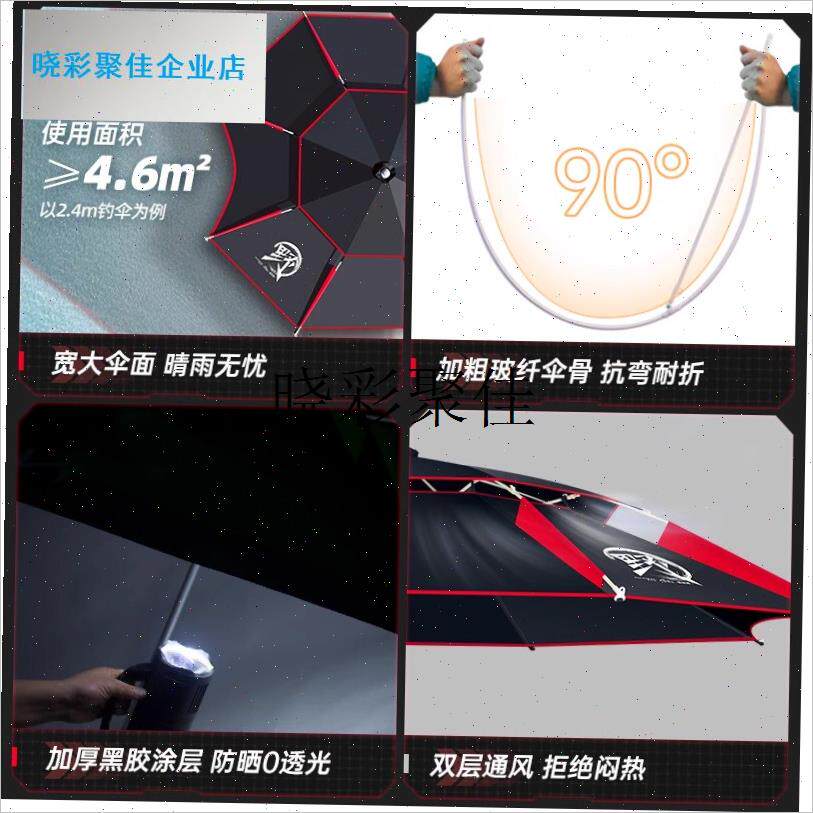 钓鱼伞大钓伞户外遮阳专用雨伞2024新款加厚防晒新W型防暴雨拐杖l