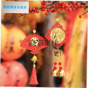 马年新年春节礼物n花盆景树挂件双色木牌生肖过年元旦商场装饰l