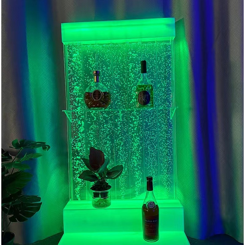 客餐厅水幕墙屏风隔断亚克力气泡墙带LOGO酒店大厅装饰酒柜