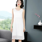 雪纺吊带女夏内搭长款 背心裙 无袖 打底裙外穿中长款 连衣裙宽松大码