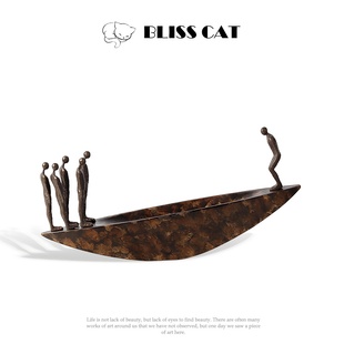 新中式软装平衡金属雕塑摆件样板房售楼处民宿玄关书柜艺术装饰品