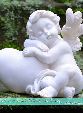 户外大型石材定制石雕人物景观园林汉白玉小天使雕像制作雕塑品