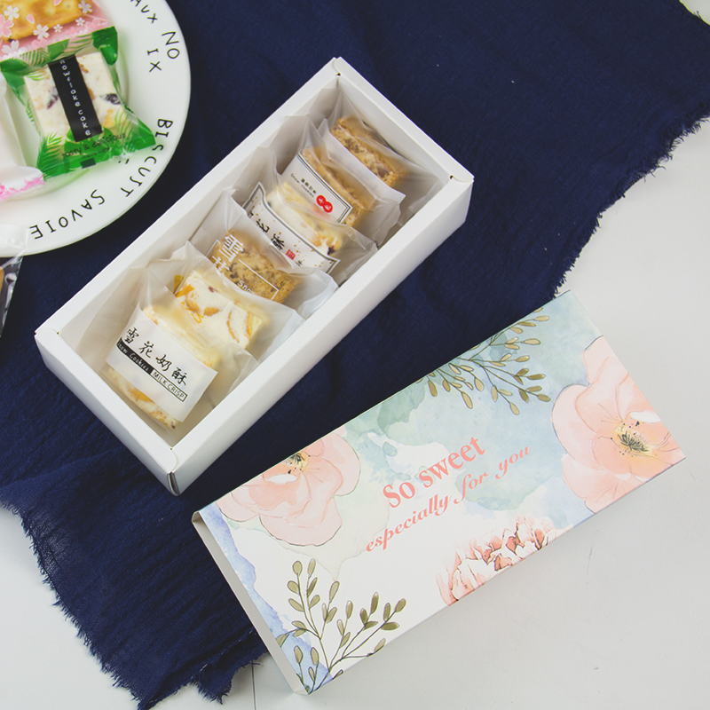 80g粉蓝花朵FORYOU蛋黄酥月饼/雪媚娘/雪花酥牛轧糖饼干包装礼盒