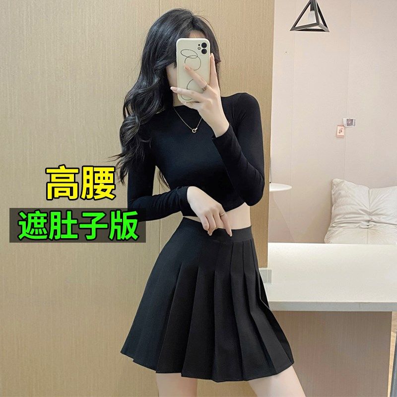 百褶裙2024新款夏小个子A字高腰防走光短裙女胖mm大码显瘦半身裙