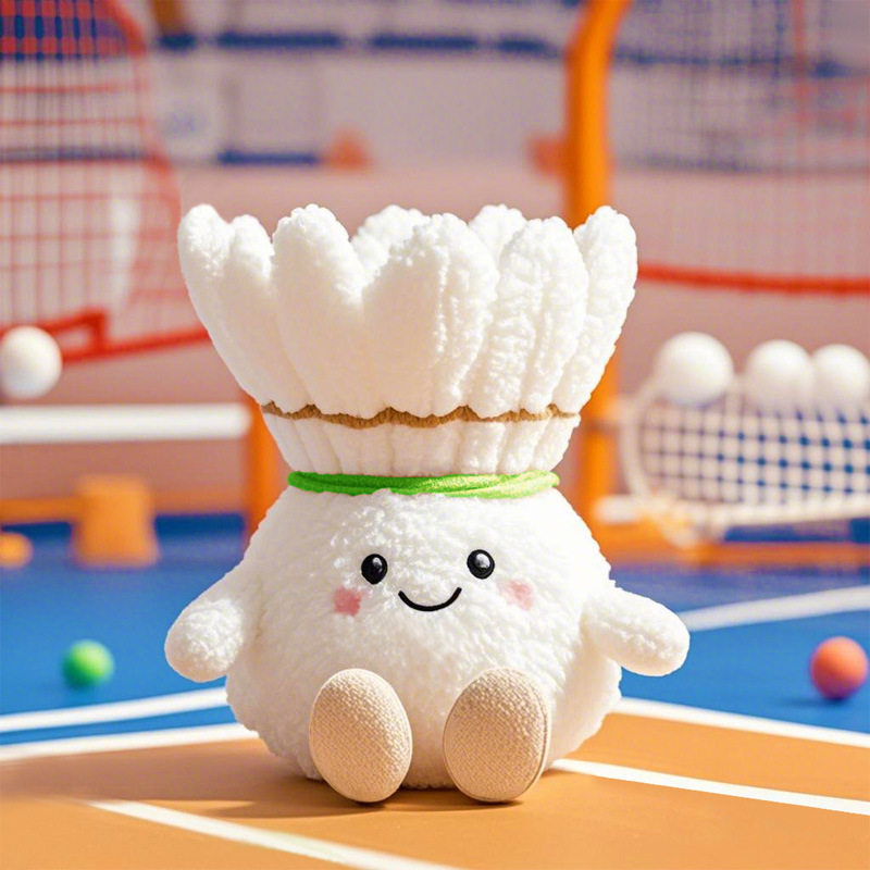 软fufu羽毛球毛绒挂件可爱新款哒萌萌玩偶送朋友钥匙扣礼物挂饰