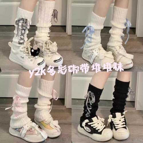 女童Y2K亚文化小众格纹腿套｜