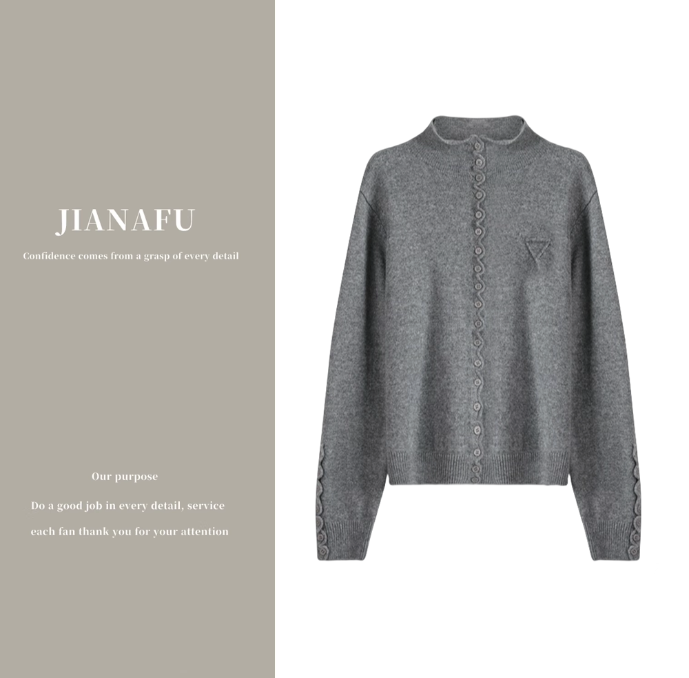 【超新发布·羽绒节】迦纳芙/JIANAFU 针织开衫女宽松显瘦