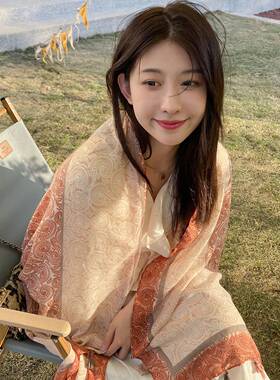 丝巾披肩女夏季薄款外搭配裙子2026新款防晒办公室空调房围巾头巾