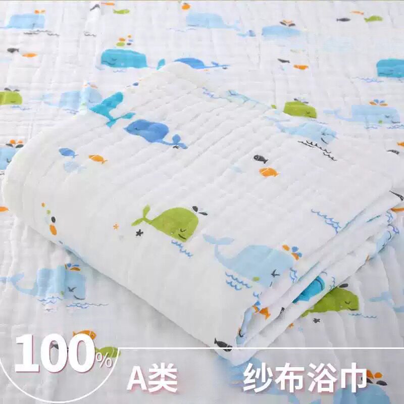 六层高密婴儿浴巾纯棉纱布柔软吸水新生儿盖毯宝宝洗澡儿童包被巾
