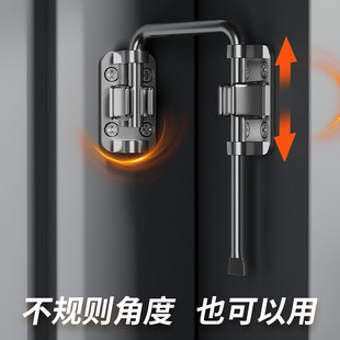 插销门锁卡扣门拴固定搭扣不锈钢移门门闩免打孔90度直角厕所简易