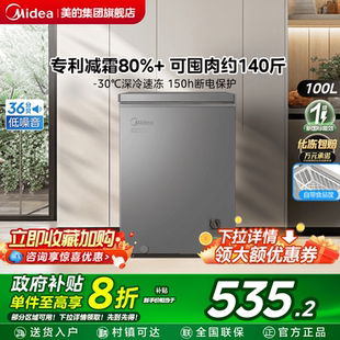 100L小冰柜家用小型冷柜全冷冻冷藏两用商用单温迷你节能冰箱 美