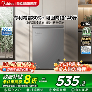 100L小冰柜家用小型冷柜全冷冻冷藏两用商用单温迷你节能冰箱 美