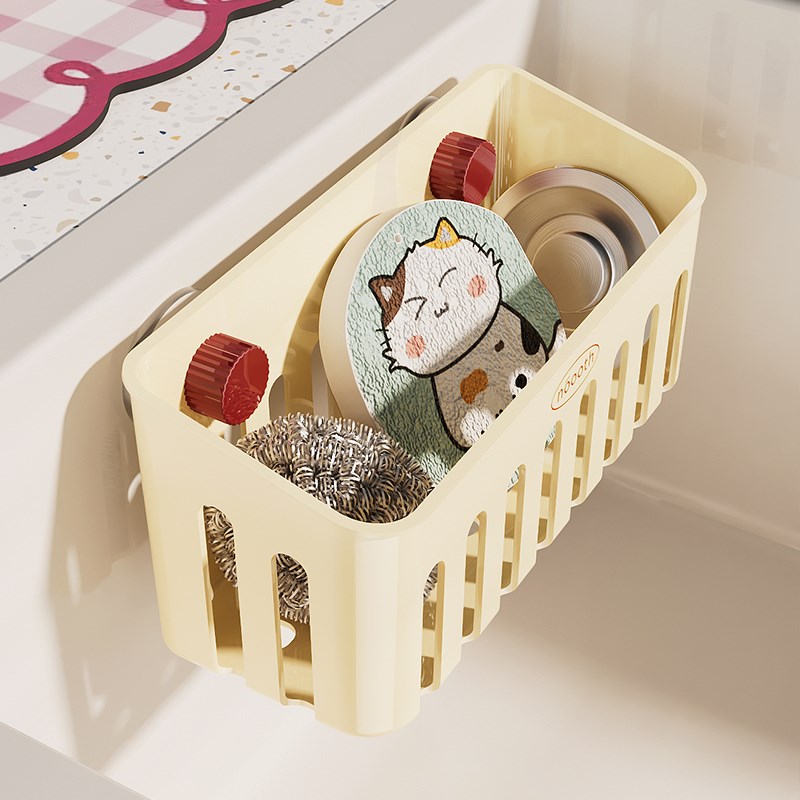 诺室厨房吸盘水槽内置物架家用抹布沥水架洗碗槽海绵收纳架多功能