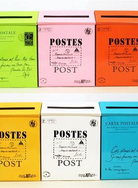 复古邮箱 铁皮信箱挂墙意见箱邮筒家居装饰拍摄道具墙壁墙面壁饰